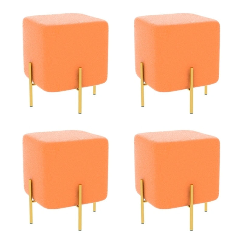 Magnificent Square Standard Trea Resistant Standard for Living Room Orange 4 Piece Set Clearhalo 'furn' 'furn_ottomans_poufs' 'Furniture' 'Living Room Furniture' 'Ottomans & Poufs' 'ottomans_poufs' 6668300