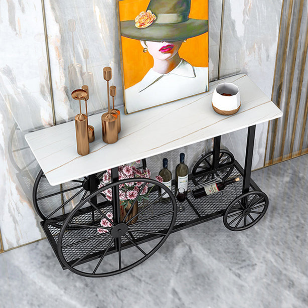 Tavolo accento rettangolo glam tavolo da divano console di finitura antica