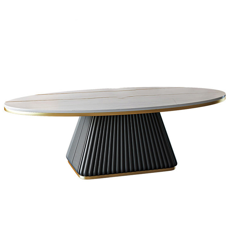 Tavolino singolo glam tavolo da cocktail di caffè piedistallo ovale