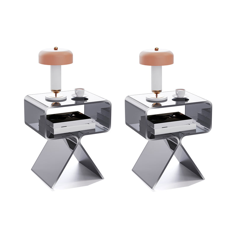 Tavolo da tavolo da estremità astratto in plastica Tavolo angolare rettangolare con conservazione