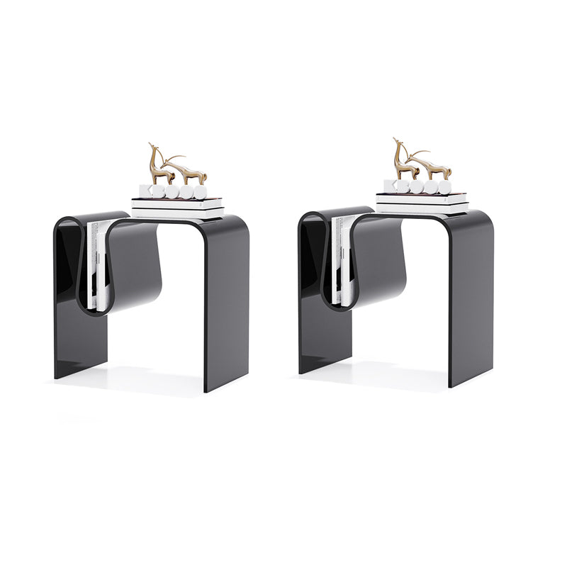 Plastic Sled End Table Rectangular Corner Table for Living Room