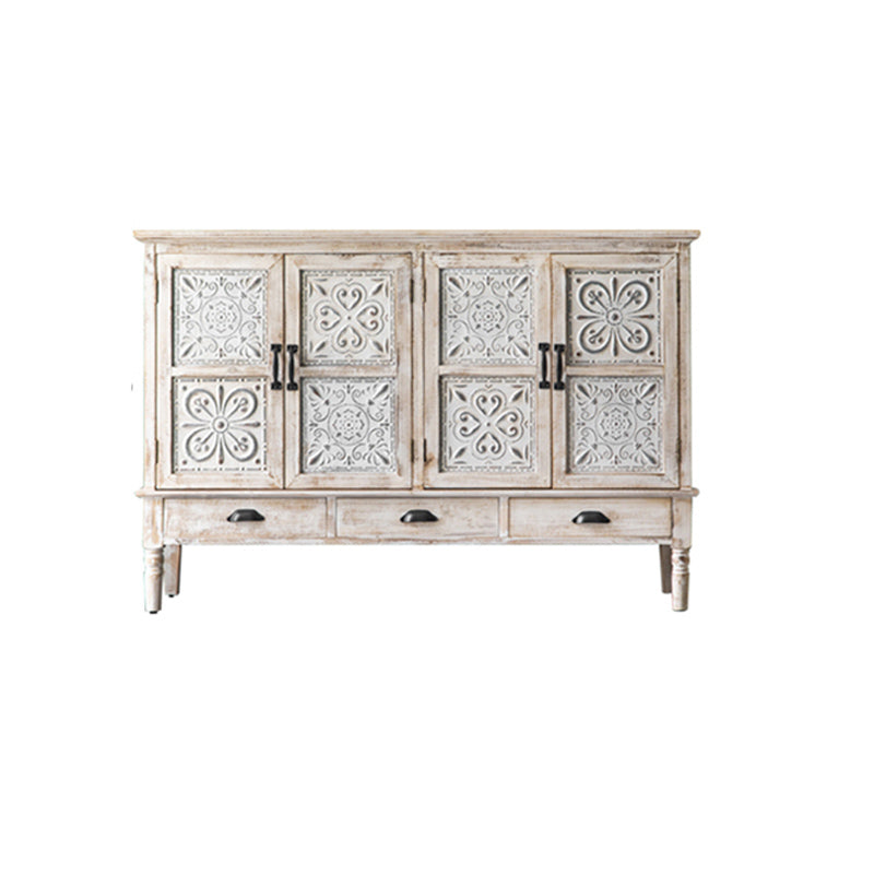 Industrial Rectangle Accent Cabinet Distressed Finish Fretwork Accent Cabinet 59"L x 14"W x 39"H Clearhalo 'Cabinets & Chests' 'cabinets_chests' 'furn' 'furn_cabinets_chests' 'Furniture' 'Living Room Furniture' 6672101