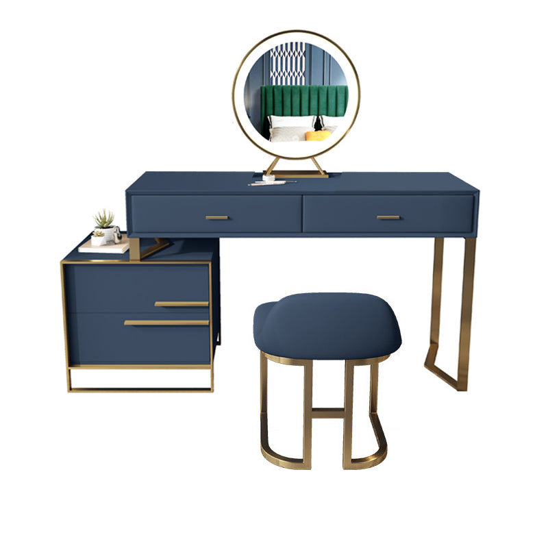 Set di vanità per campeggio con specchio blu per trucco glam