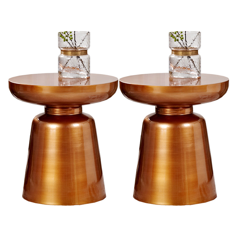 Mid-Century Metal Round End Table Pedestal Sofa Corner Table Copper 2 Clearhalo 'Coffee & Accent Tables' 'End & Side Tables' 'end_side_tables' 'furn' 'furn_end_side_tables' 'Furniture' 'Living Room Furniture' 6673572