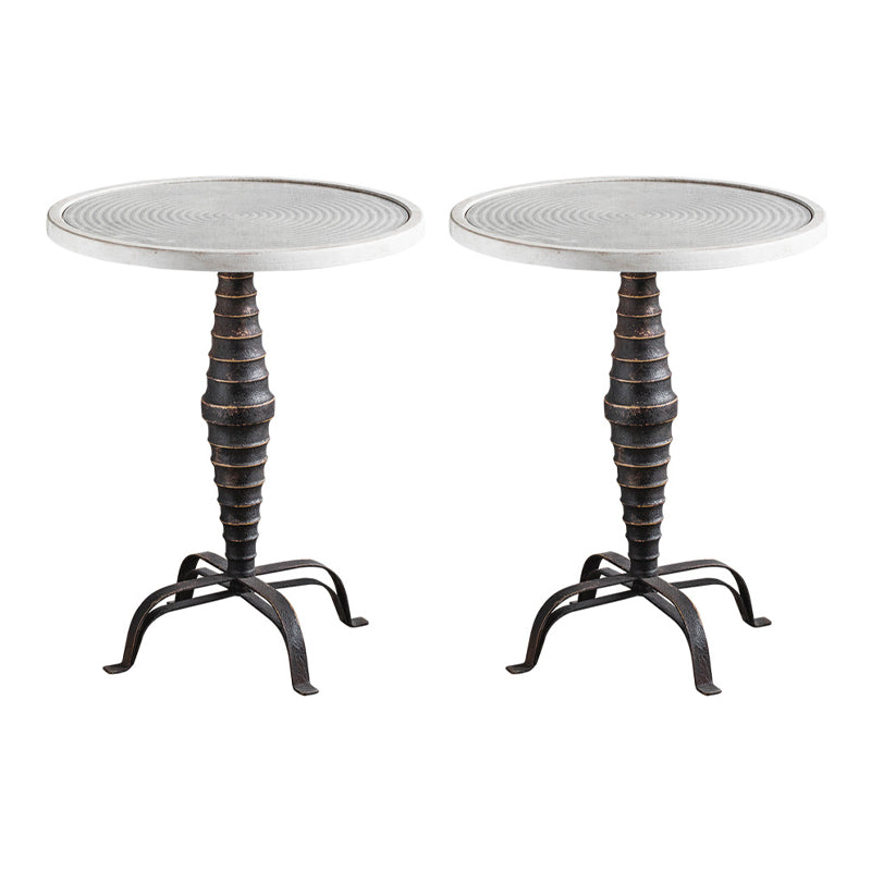 Tavolo da tavolo di fascia rotonda rustica francese Tavola laterale