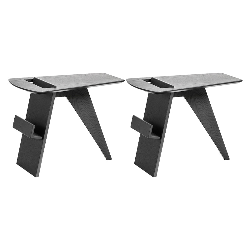 Mesa lateral abstracta de madera maciza natural/negra 22.44 pulgadas de ancho de ancho