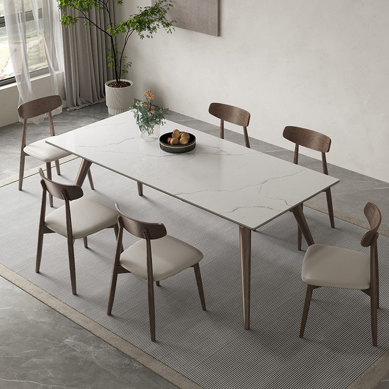 Moderni 1/4/5/7 pezzi sedie da pranzo da pranzo set mobili rettangolo di pietra per casa