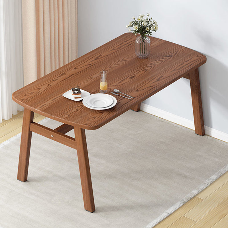 Glam Style Dining Wood Table Dining Rectangle Table for Home Use Walnut Without Chairs Clearhalo 'Dining Tables & Seating' 'Dining Tables' 'dining_table' 'furn' 'furn_dining_table' 'Furniture' 'Kitchen & Dining Furniture' 6677639