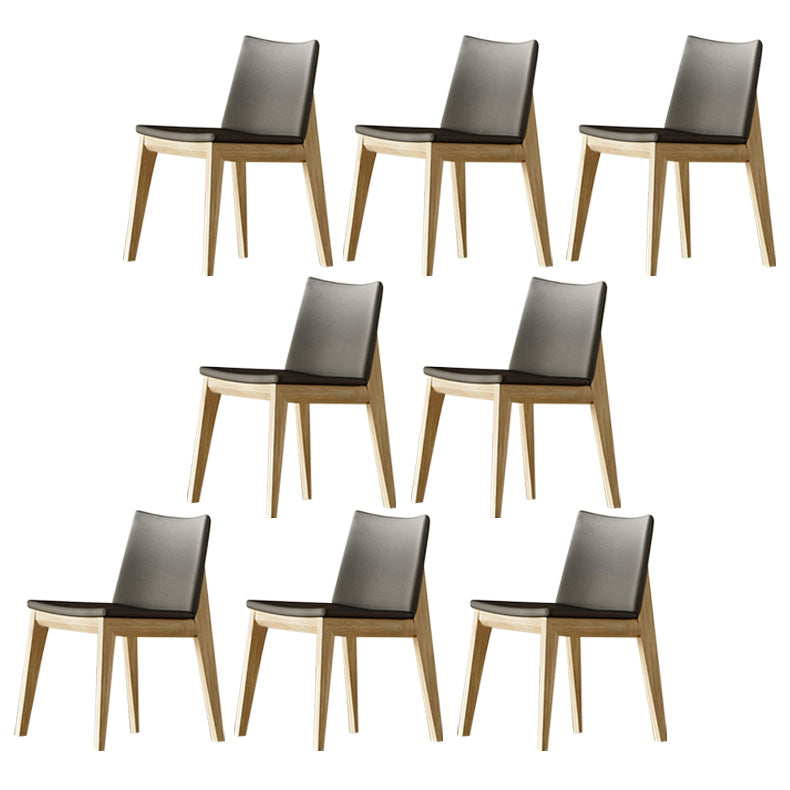 Industrial Parsons Chair Solid Wood Legs Upholstered Side Chair