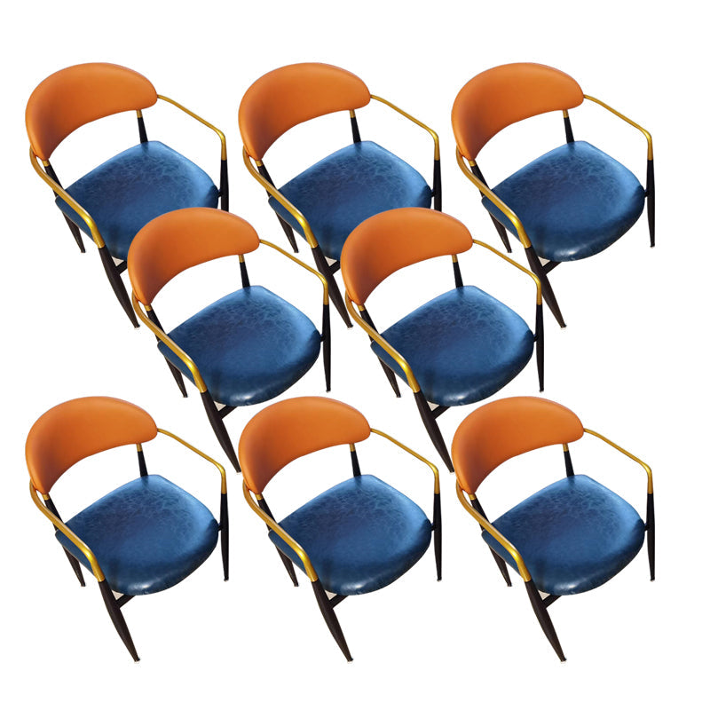 Sedia da pranzo in metallo contemporaneo gambe nere sedia braccio sala da pranzo