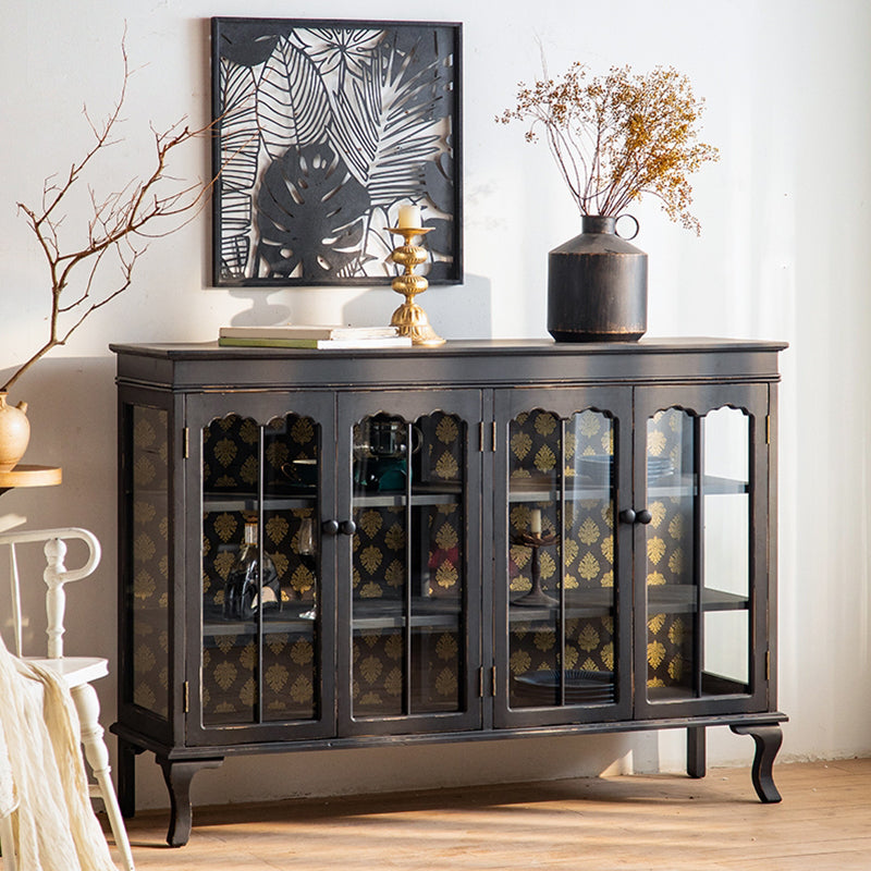 Tradizionale curiosità in legno porte di vetro a buffet per camera da letto