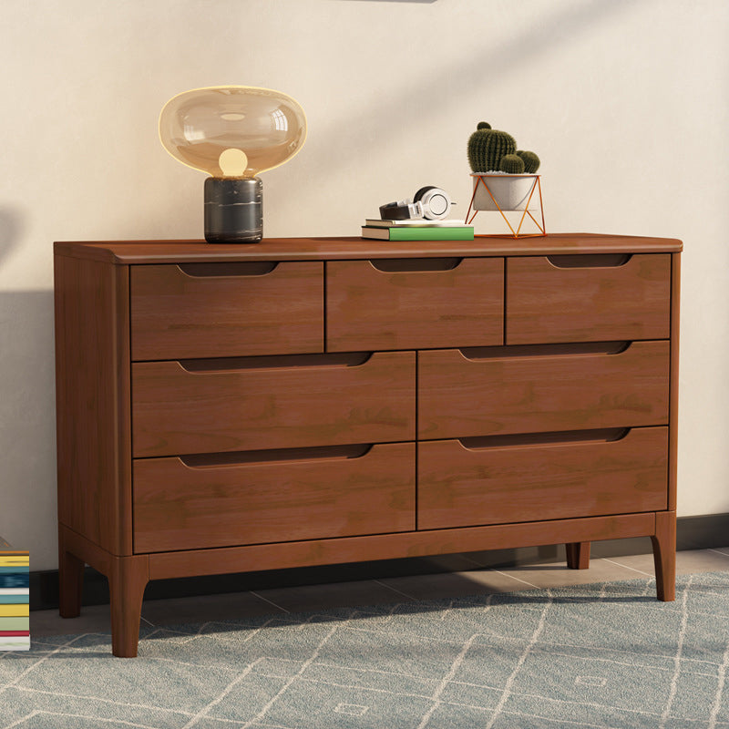 Contemporary Chest Home Rubber Wood Storage Chest with Drawers Nut-Brown 7 Clearhalo 'Bedroom Furniture' 'Dressers & Chests' 'dressers_chests' 'furn' 'furn_dressers_chests' 'Furniture' 6683690