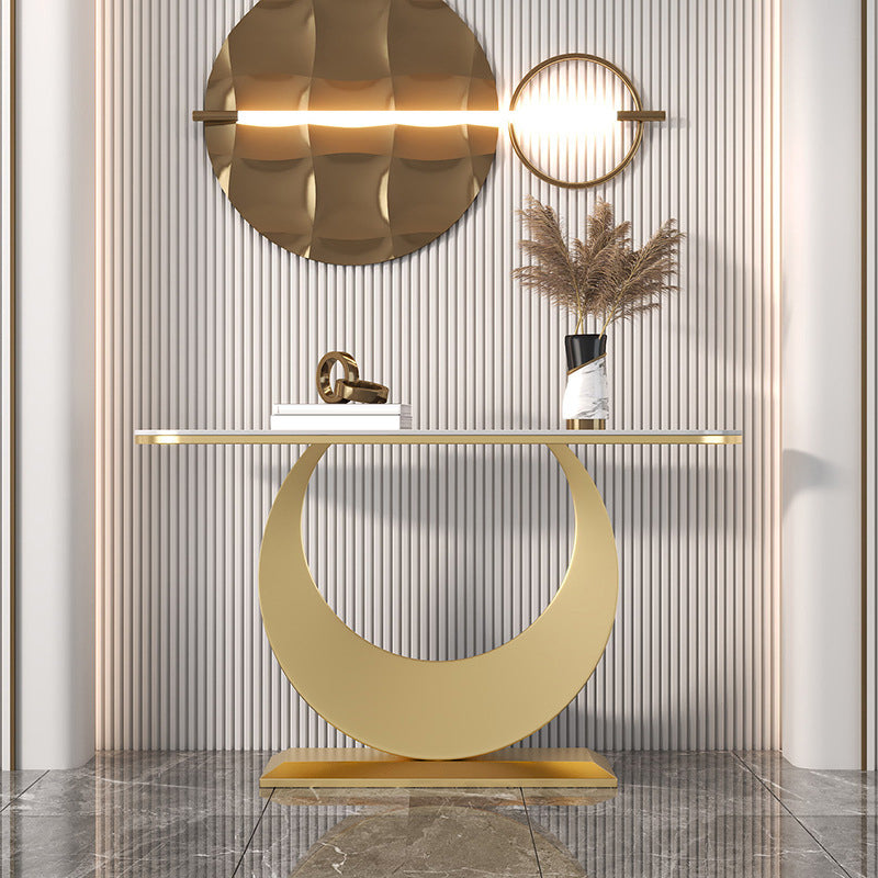 Tavolino console in pietra glam tavolo da divano console mezza luna per hall