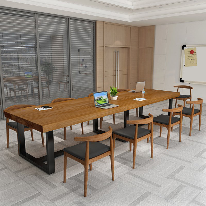 Bureau de bureau en bois massif moderne Base de traîneau 29.53 "Bureau d'écriture de haut