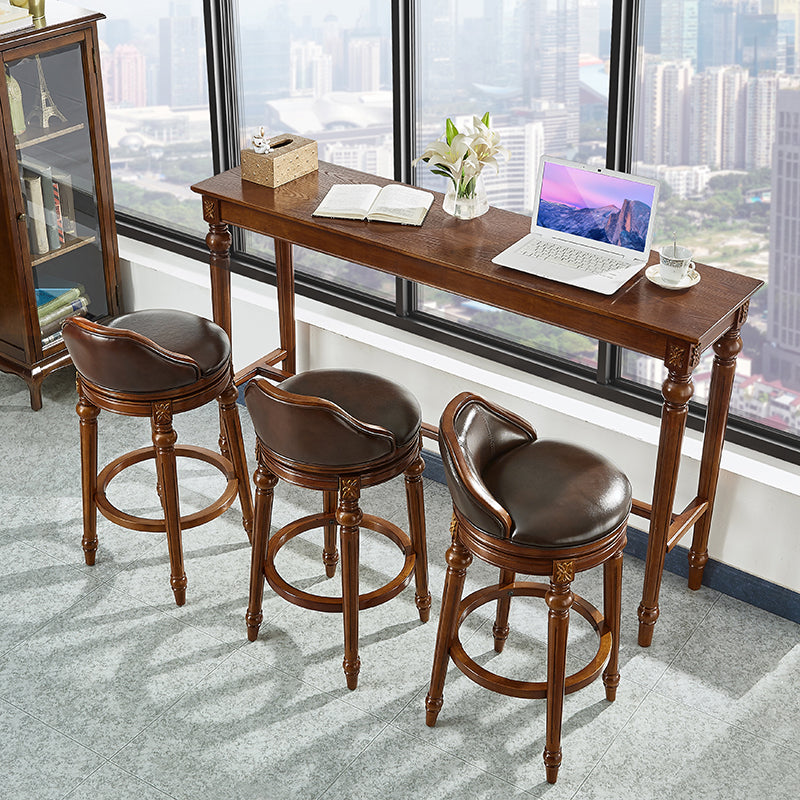 Ensemble de restauration de pub brun contemporain 1/3/4 pièces en bois massif rectangle de table de table