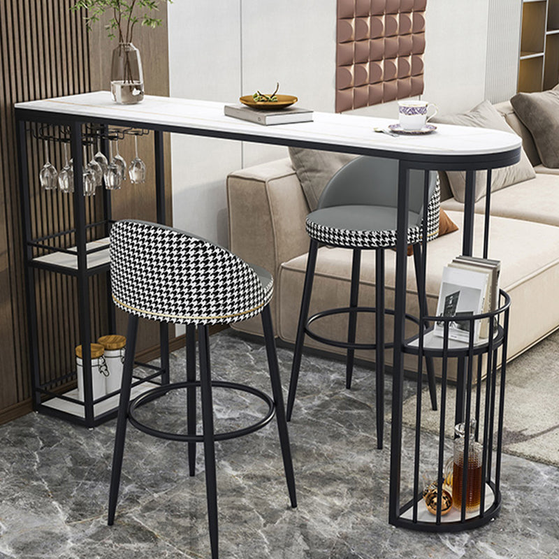 Mesa de comedor de altura de contador oval