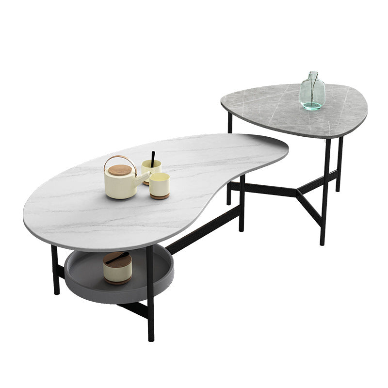 Modern Slate Bunching Tables Free-Form Coffee Table Set with 3 Legs