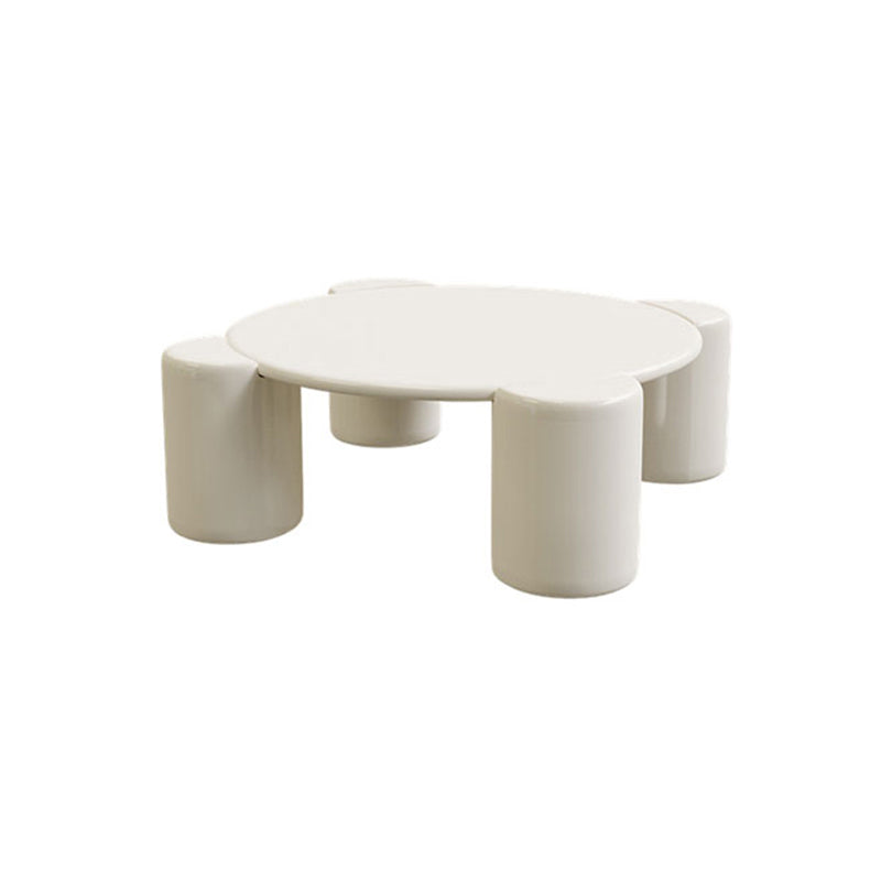 Mesa de café de forma libre moderna mesa de café solo blanco con 4 patas