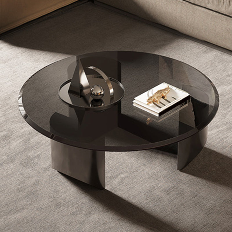 Tavolino da caffè singolo in vetro a 3 gambe senza tavolino da caffè angosciante