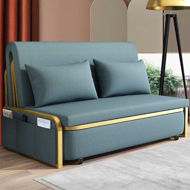 35" Wide Glam Futon Sofa Bed Folding Pillow Included Sleeper Sofa