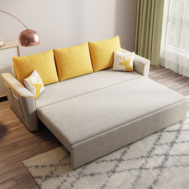 32" Wide Contemporary Sofa Bed Pillow Included White Sleeper Sofa