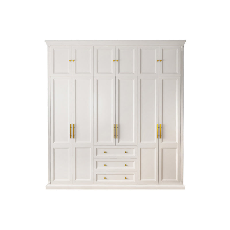 Solid Wood Wardrobe Armoire with Shelves French Country Wardrobe Cabinet 94"L x 24"W x 94"H Armories & Top Cabinet Clearhalo 'Armoires & Wardrobes' 'armoires_wardrobes' 'Bedroom Furniture' 'furn' 'furn_armoires_wardrobes' 'Furniture' 6693538