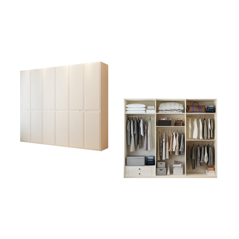 Contemporary Wardrobe Closet with Drawer White Wardrobe Cabinet