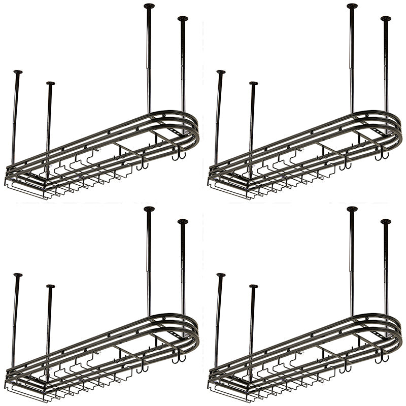 Industrial Hanging Glass & Stemware Holder Metal Wine Holder