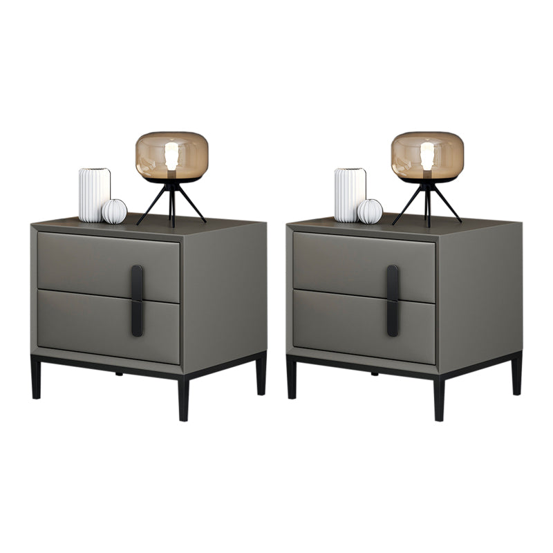 2つの引き出しが付いたモダンなベッドナイトスタンドレザーベッドサイドキャビネット