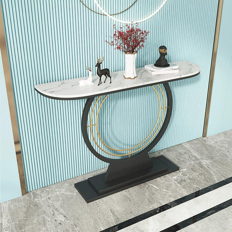 Console di mezza luna di accento contemporanea con console di mezza luna