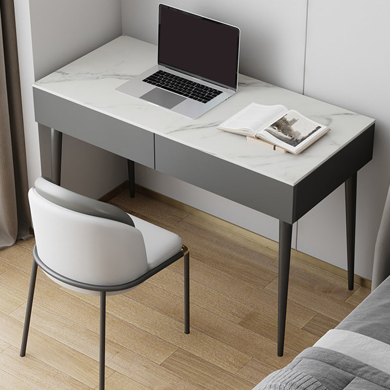 Zeitgenössischer Büro -Schreibtisch Antiquen -Finish -Computertisch mit 2 Schubladen