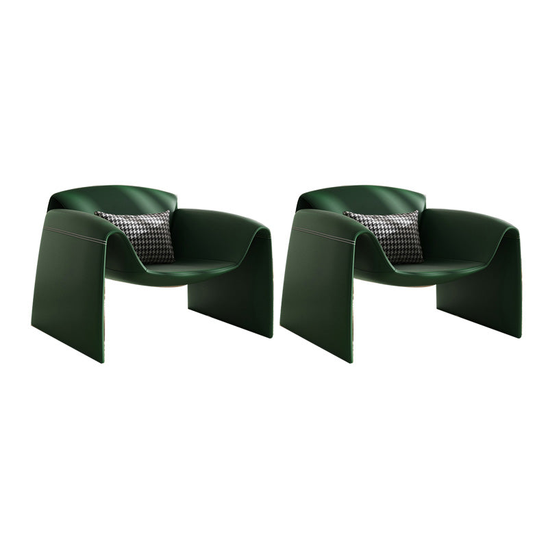 37.4" Wide Faux Leather Armchair Arms Included Chair for Living Room Green Faux Leather 2 Piece Set Clearhalo 'Accent Chairs' 'accent_chairs' 'Chairs & Seating' 'furn' 'furn_accent_chairs' 'Furniture' 'Living Room Furniture' 6704386