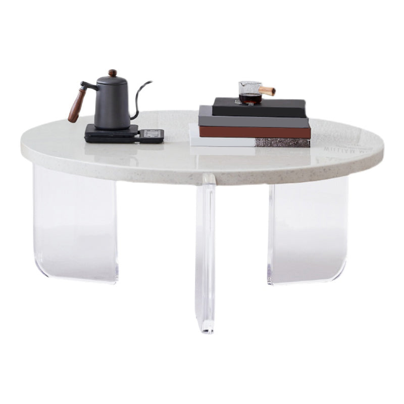 Tavolino bianco rotondo singolo tavolino da cocktail con 3 gambe