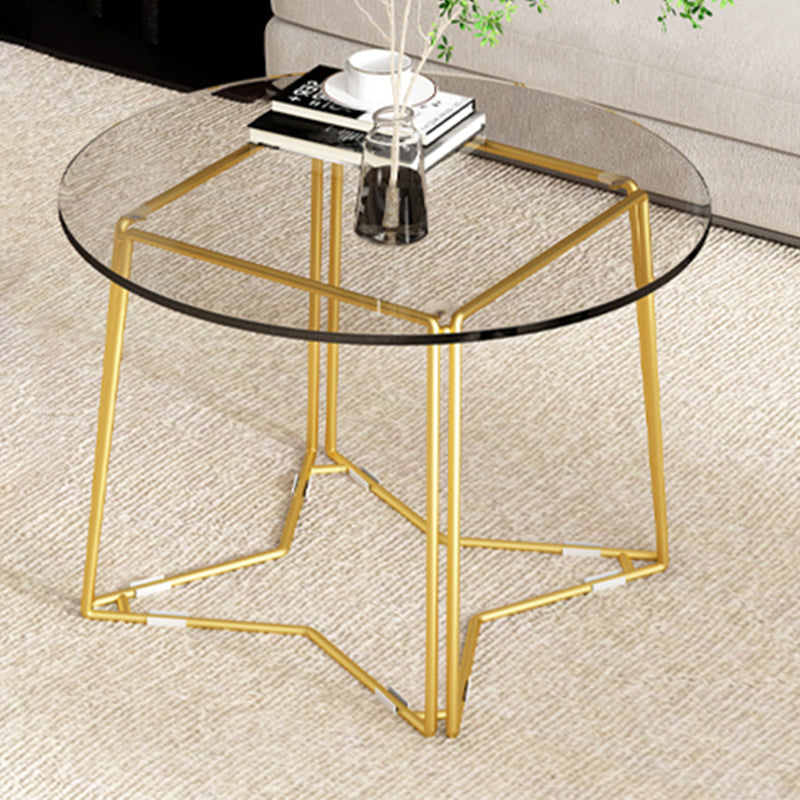 Tavolino da caffè a nidificazione a cornice set moderno tavolino in vetro rotondo