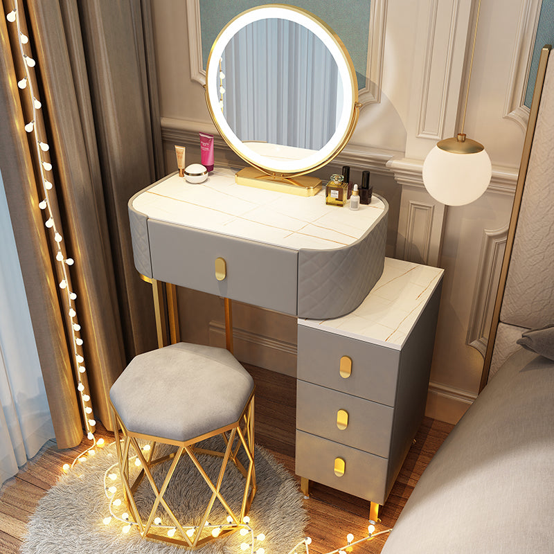 Tavolo da toeletta a specchio illuminato dimmeble 4 cassetti e vanità per il trucco delle feci