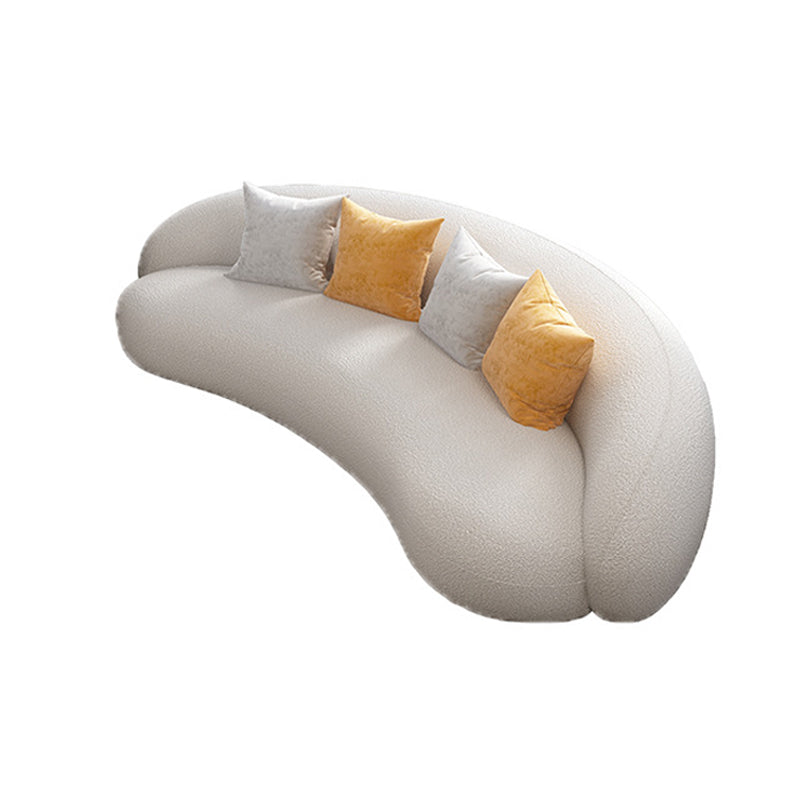 Contemporary Living Room Fabric Tuxedo Arm Cushions White Seating