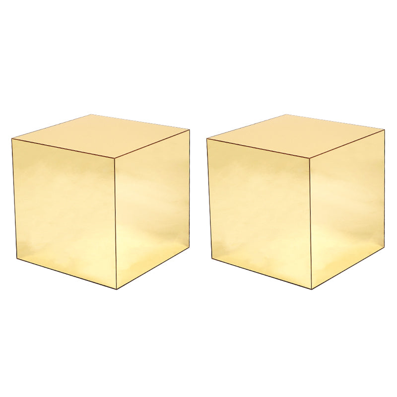 Square Plastic End Table Set Mirrored Block Side Table for Bedside Gold 2 Clearhalo 'Coffee & Accent Tables' 'End & Side Tables' 'end_side_tables' 'furn' 'furn_end_side_tables' 'Furniture' 'Living Room Furniture' 6705989