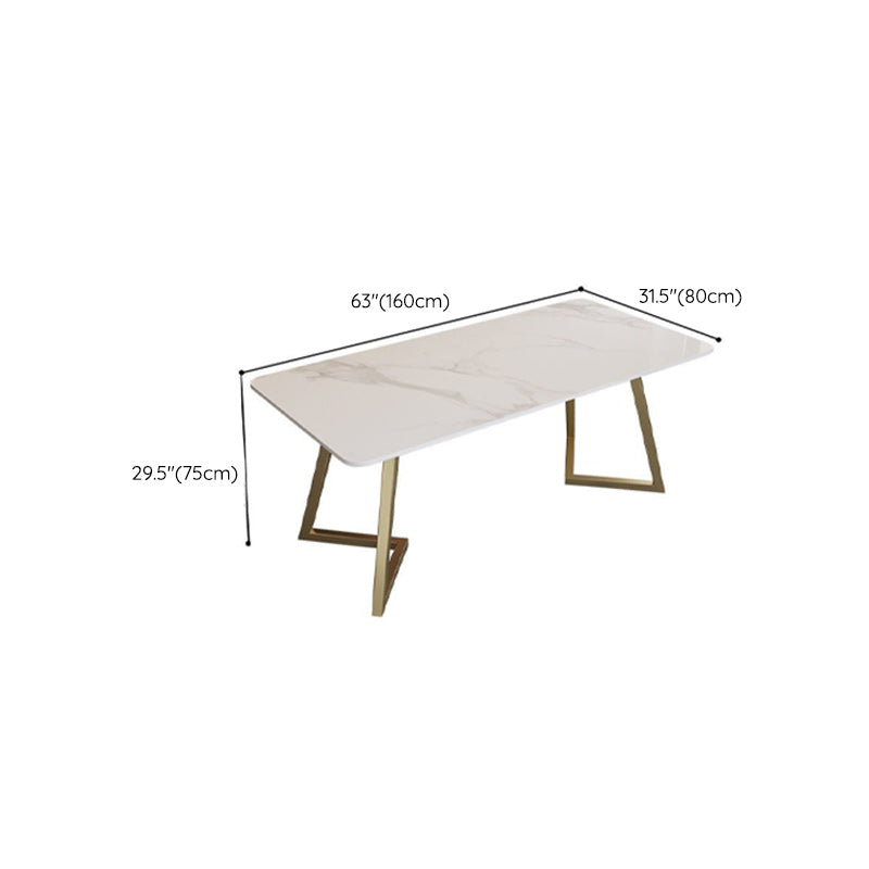 Modern Stone Office Desk Metal White Writing Desk for Office Clearhalo 'furn' 'furn_office_desk' 'Furniture' 'Office Desks' 'Office Furniture' 'office_desk' 6709223