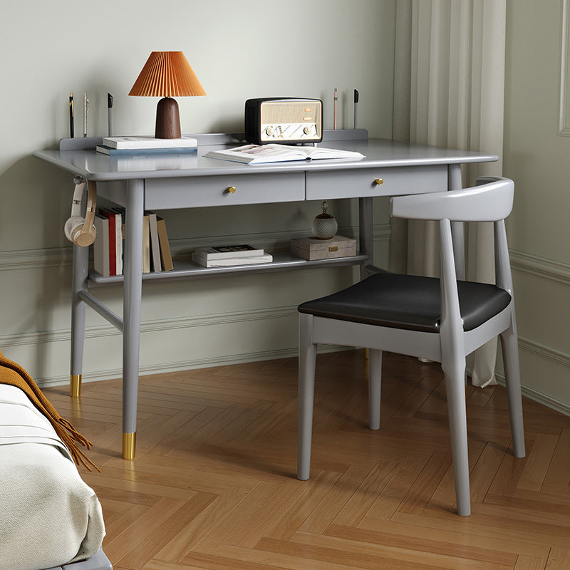 Rectangular Shaped Office Desk Reversible Multiple Colors Writing Desk for Office Grey Clearhalo 'furn' 'furn_office_desk' 'Furniture' 'Office Desks' 'Office Furniture' 'office_desk' 6709331