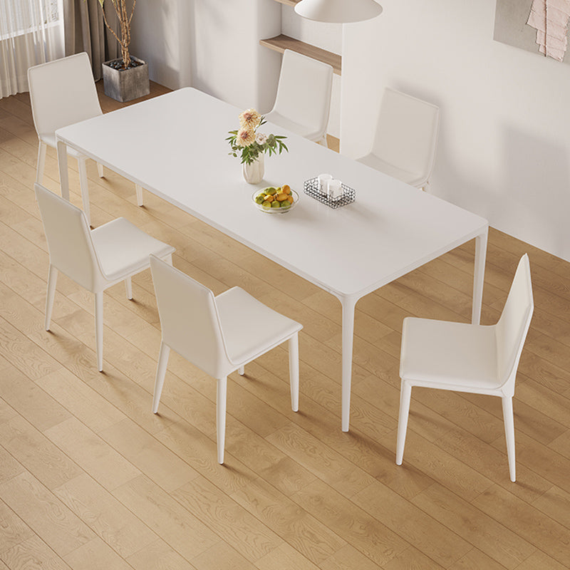 Modern 1/3/4/5/7 Pieces Dining Table Set Stone Rectangle Furniture in White