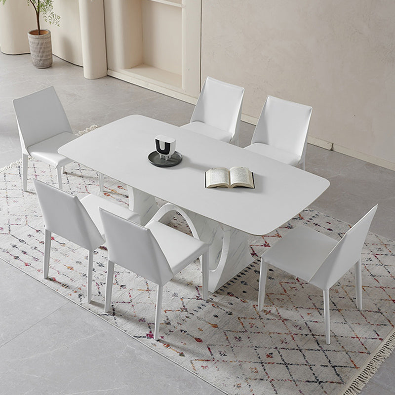 Juego de mesa de comedor moderna blanca 1/5/7 piezas de comedor para comedor
