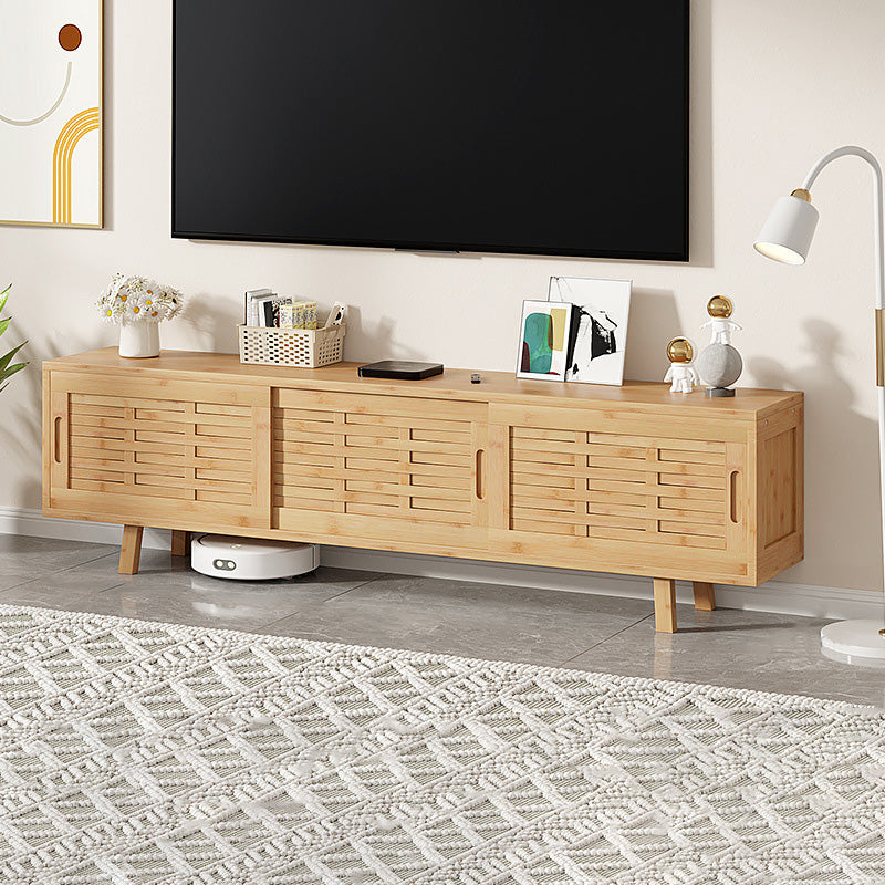 Enclosed Storage TV Media Stand Contemporary TV Console for Living Room 59.1"L x 11.8"W x 14.6"H Rattan Clearhalo 'furn' 'furn_tv_stands_entertainment_centers' 'Furniture' 'Living Room Furniture' 'TV Stands & Entertainment Centers' 'TV Stands & Media Storage Furniture' 'tv_stands_entertainment_centers' 6715627