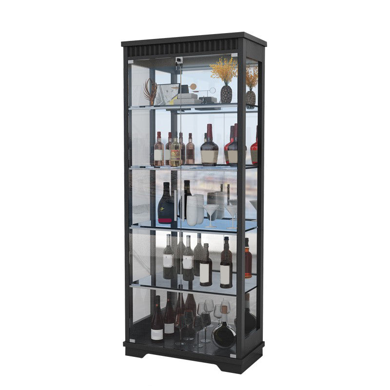 Armadio di vetro con mobile in vetro di gomma contemporanea con porte con porte