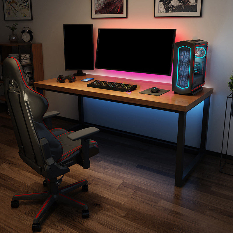 Solid Wood Rectangular Gaming Desk Sled Base 29.53" Tall Computer Desk 78.7"L x 35.4"W x 29.5"H Clearhalo 'furn' 'furn_office_desk' 'Furniture' 'Office Desks' 'Office Furniture' 'office_desk' 6716149