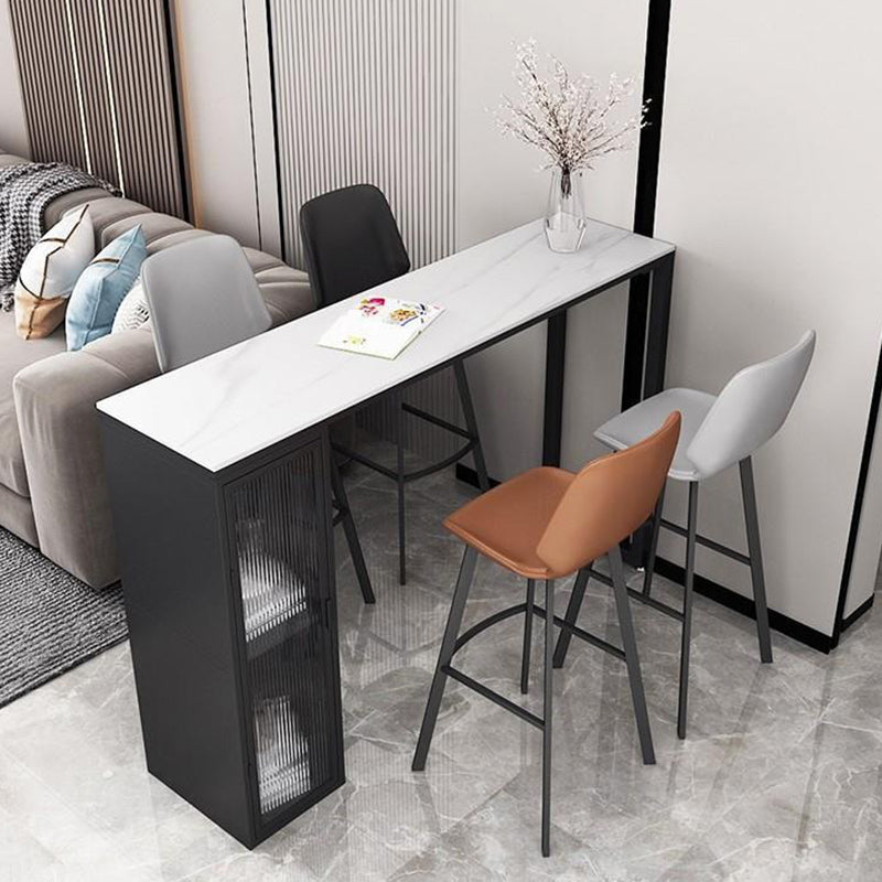 Piedra de sinterización industrial 1/2/5 Piezas Mesa de barra de barra Mesa de barra rectangular con patas de metal