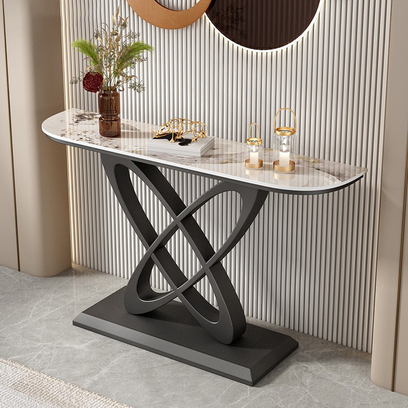 Tavolo console in pietra glam in ferro graffio di divano console resistente alla sala