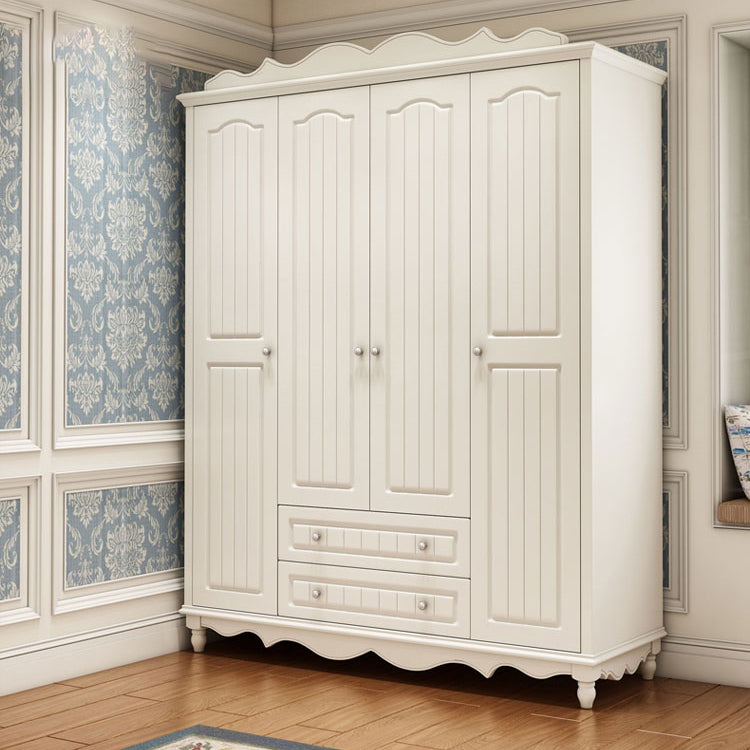 Walnut Wardrobe Closet French Country Wardrobe Armoire with Shelves