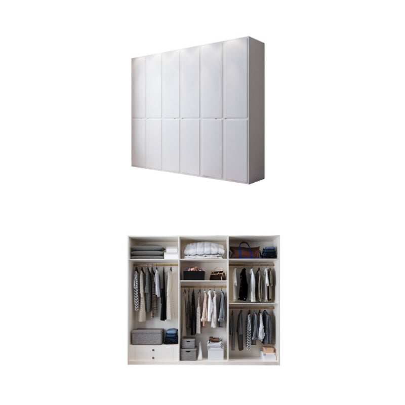 Engineered Wood Wardrobe Cabinet with Garment Rod Modern Wardrobe Closet