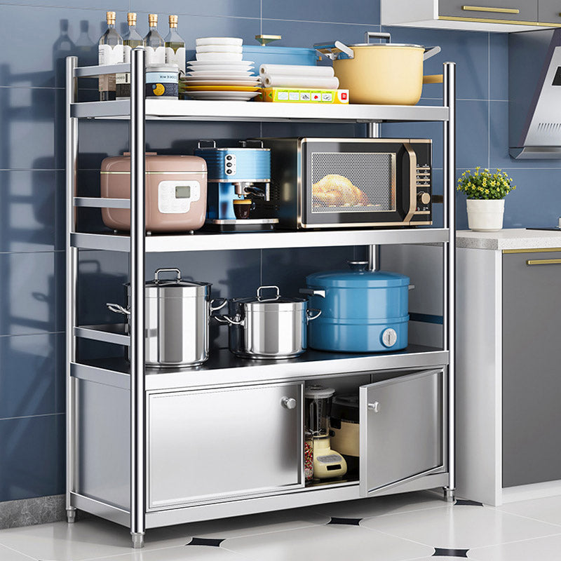 Roestvrijstalen voorbereidingstafel Home Dineren Keukeneiland Kar in zilver