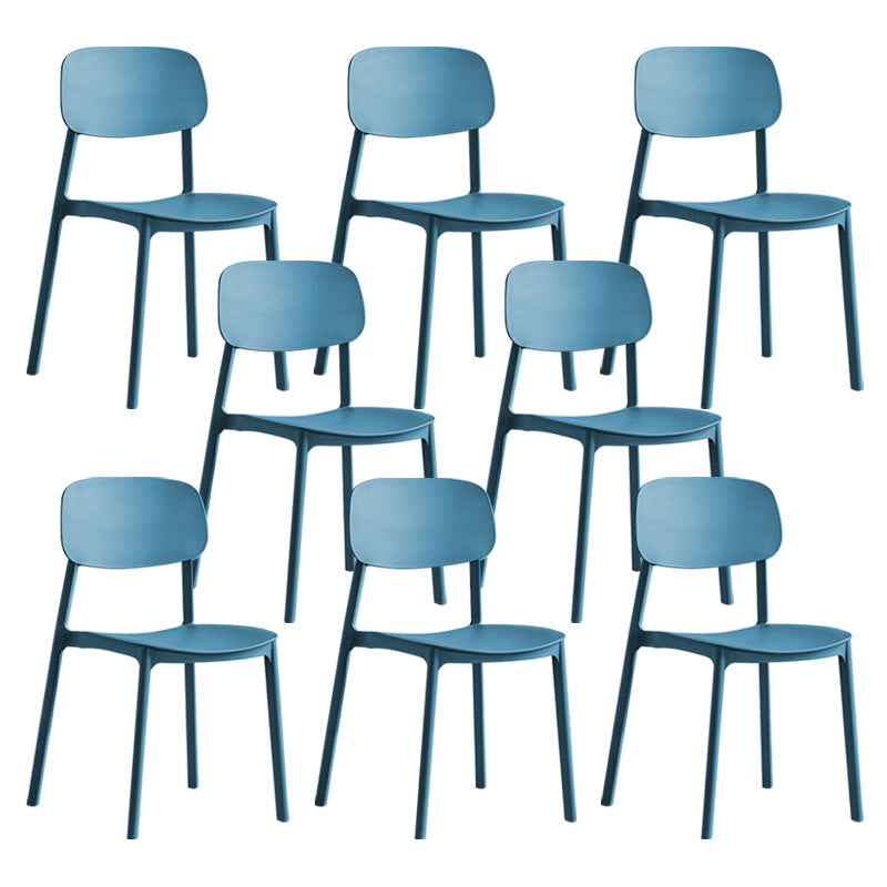 プラスチックダイニングアームレスキッチンチェアオープンバックダイニングサイドチェア